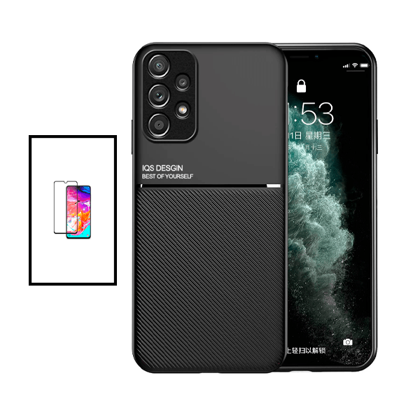 Kit Capa Traseira Magnética Anti Choque + Película de Vidro Temperado GorilasGlass para Samsung Galaxy A33 5G - Preto