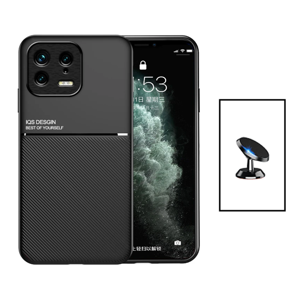 Kit Capa Traseira Magnética Anti Choque + Suporte Magnético para Xiaomi 13 - Preto