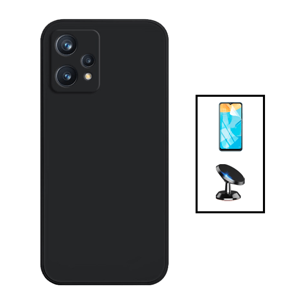 Kit Película Protectora de Hydrogel Frente + Capa Proteção Traseira Silicone + Suporte Magnético para OnePlus Nord CE 2 Lite 5G - Preto
