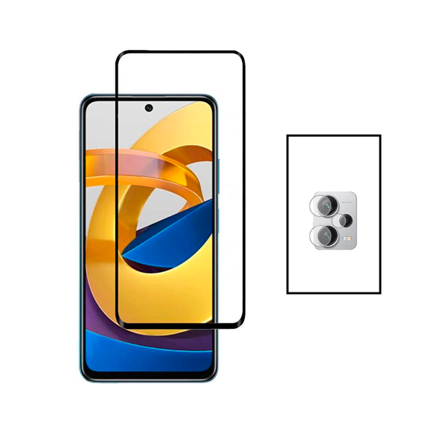Kit Película Protectora para Câmara Traseira + Película de Vidro Temperado GorilasGlass para Xiaomi Poco X5 - Transparente/Preto