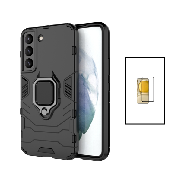 Kit Película de Vidro Temperado GorilasGlass + Capa de Proteção Militar Magnética para Samsung Galaxy S23 Plus - Preto