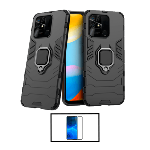 Kit Película de Vidro Temperado GorilasGlass + Capa de Proteção Militar Magnética para Xiaomi Poco C40 - Preto