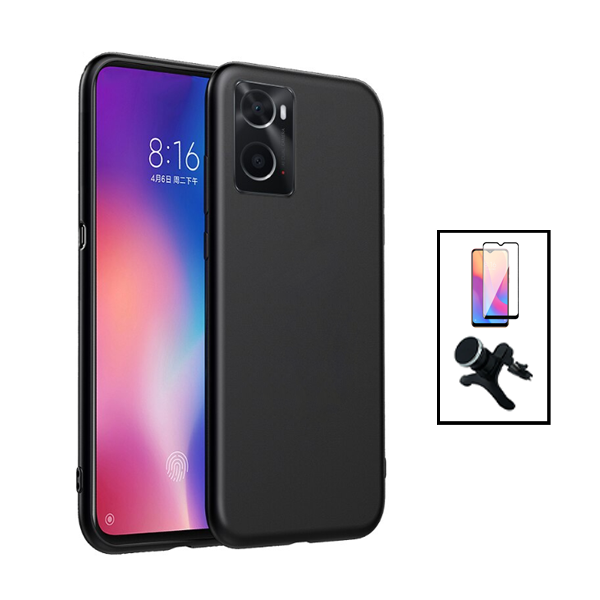 Kit Película de Vidro Temperado GorilasGlass + Capa Proteção Traseira Silicone + Suporte Magnético Com Pernas para OnePlus Nord N20 SE - Preto
