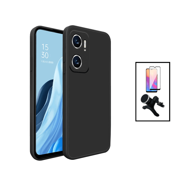 Kit Película de Vidro Temperado GorilasGlass + Capa Proteção Traseira Silicone + Suporte Magnético Com Pernas para Xiaomi Redmi 10 5G - Preto