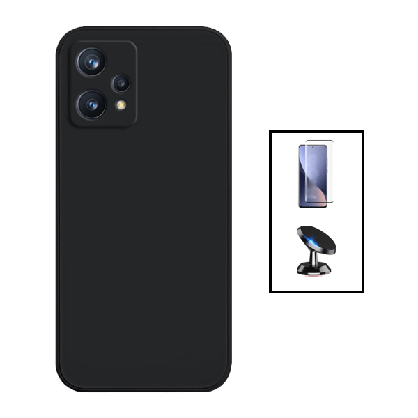 Kit Película de Vidro Temperado GorilasGlass + Capa Proteção Traseira Silicone + Suporte Magnético para OnePlus Nord CE 2 Lite 5G - Preto