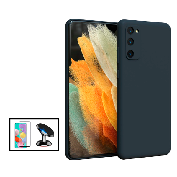 Kit Película de Vidro Temperado GorilasGlass + Capa Proteção Traseira Silicone + Suporte Magnético para Samsung Galaxy S23 Plus - Preto