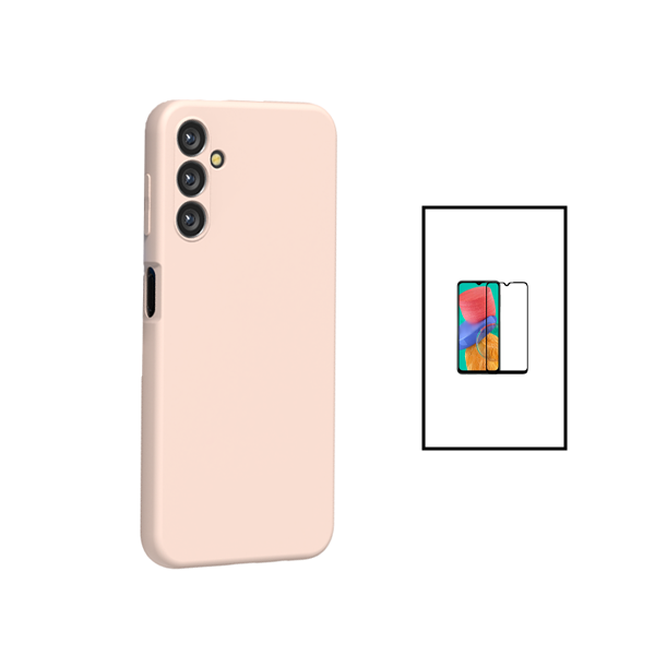 Kit Película de Vidro Temperado GorilasGlass + Capa Proteção Traseira Silicone para Samsung Galaxy A14 5G - Rosa