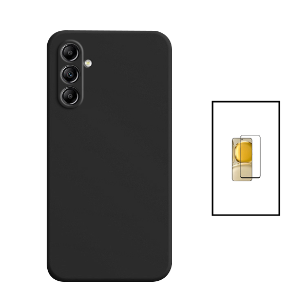 Kit Película de Vidro Temperado GorilasGlass + Capa Proteção Traseira Silicone para Samsung Galaxy A34 5G - Preto