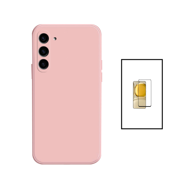 Kit Película de Vidro Temperado GorilasGlass + Capa Proteção Traseira Silicone Phonecare para Samsung Galaxy S24 Plus + 5G - Rosa