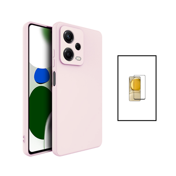 Kit Película de Vidro Temperado GorilasGlass + Capa Proteção Traseira Silicone para Xiaomi Redmi Note 12 - Rosa