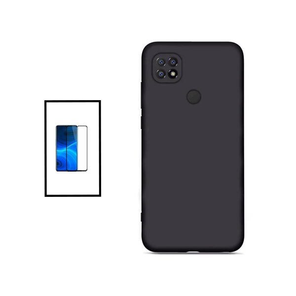 Kit Película de Vidro Temperado GorilasGlass + Capa Proteção Traseira Silicone para Xiaomi Redmi 10 Power - Preto