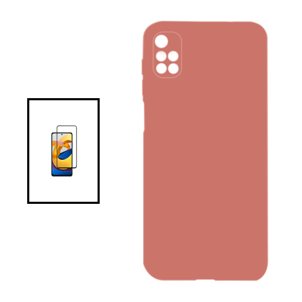 Kit Película de Vidro Temperado GorilasGlass + Capa Proteção Traseira Silicone para Xiaomi Redmi 10 Prime 2022 - Preto