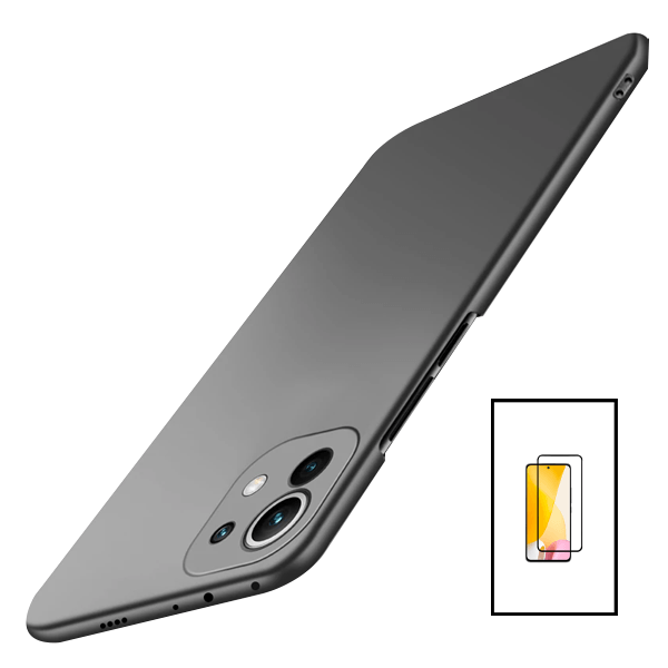 Kit Película de Vidro Temperado GorilasGlass + Capa Rígida e Fina para Oppo Reno8 Pro 5G - Preto