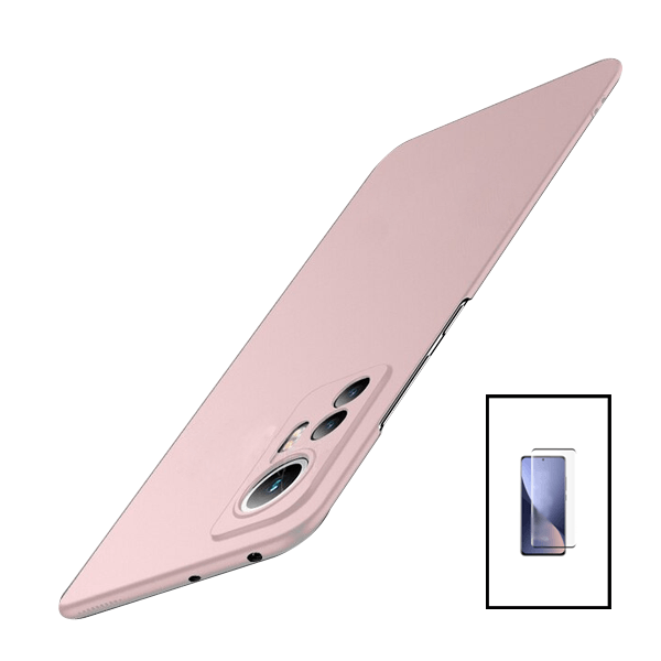 Kit Película de Vidro Temperado GorilasGlass + Capa Rígida e Fina para Xiaomi 12 Lite - Rosa