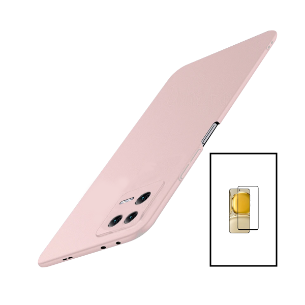 Kit Película de Vidro Temperado GorilasGlass + Capa Rígida e Fina para Xiaomi 13 - Rosa