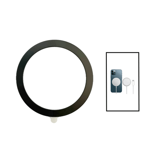 Kit Silicone Magsafe Magnetic + Carregador Sem Fios Carga Rápida Apple   Preto