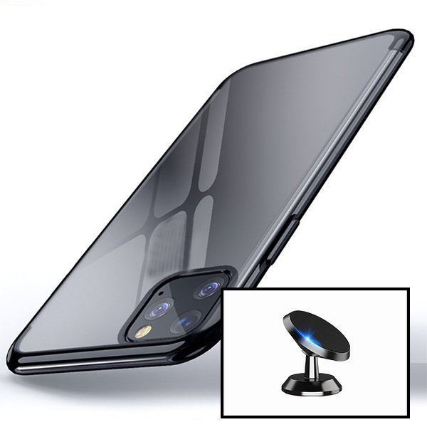 Kit Suporte Magnético + Capa Proteção Traseira Super Slim para Apple iPhone 14 - Preto