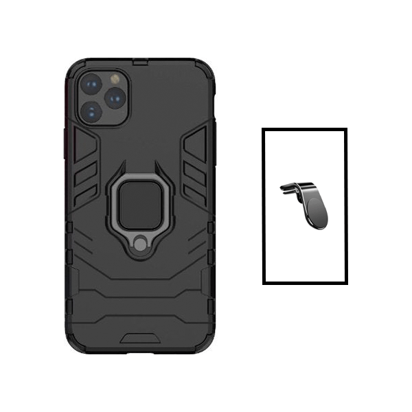 Kit Suporte de Carro Magnético L + Capa de Proteção Militar Magnética para Apple iPhone 14 Pro - Preto