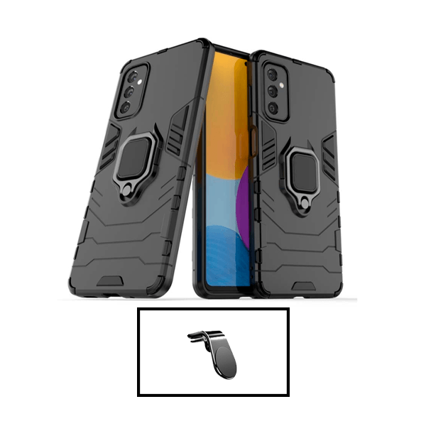 Kit Suporte de Carro Magnético L + Capa de Proteção Militar Magnética para Samsung Galaxy A14 5G - Preto