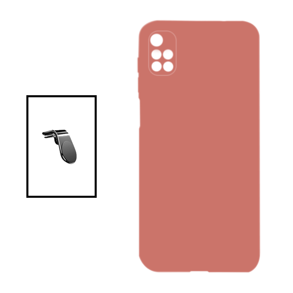 Kit Suporte de Carro Magnético L + Capa Proteção Traseira Silicone para Xiaomi Redmi 10 Prime 2022 - Preto