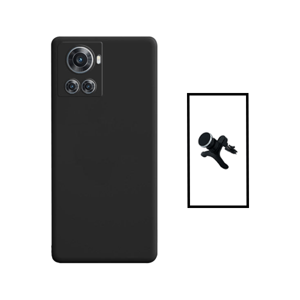 Kit Suporte Magnético Com Pernas + Capa Proteção Traseira Silicone para OnePlus 10R 150W - Preto