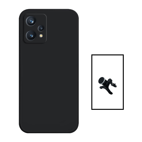 Kit Suporte Magnético Com Pernas + Capa Proteção Traseira Silicone para OnePlus Nord CE 2 Lite 5G - Preto