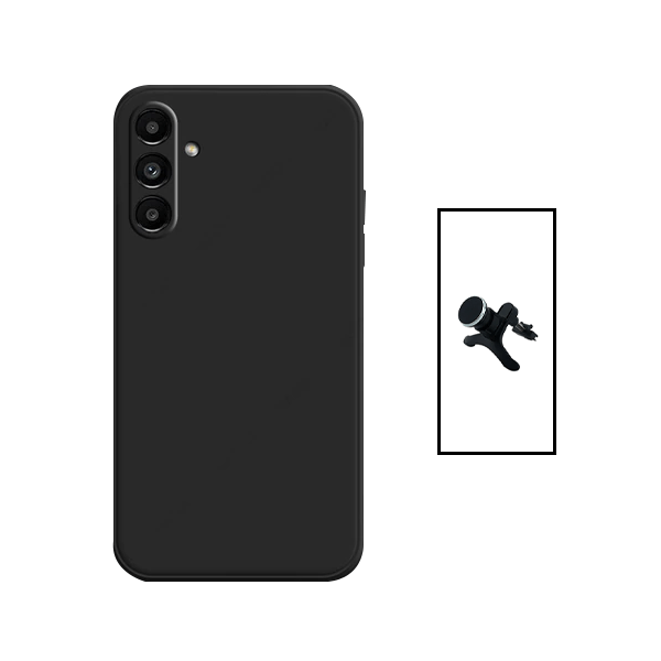 Kit Suporte Magnético Com Pernas + Capa Proteção Traseira Silicone para Samsung Galaxy A14 5G - Preto