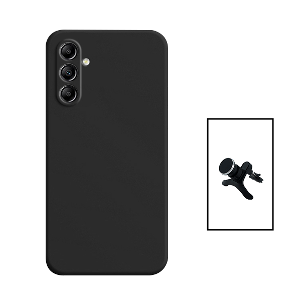 Kit Suporte Magnético Com Pernas + Capa Proteção Traseira Silicone para Samsung Galaxy A34 5G - Preto