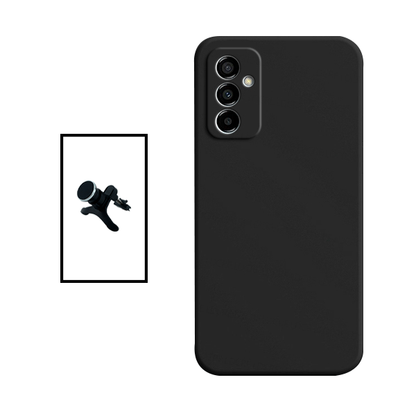 Kit Suporte Magnético Com Pernas + Capa Proteção Traseira Silicone para Samsung Galaxy M23 5G - Preto