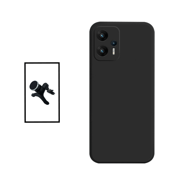 Kit Suporte Magnético Com Pernas + Capa Proteção Traseira Silicone para Xiaomi Poco X4 GT - Preto