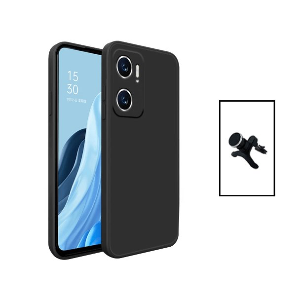 Kit Suporte Magnético Com Pernas + Capa Proteção Traseira Silicone para Xiaomi Redmi 10 5G - Preto