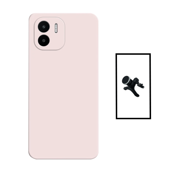 Kit Suporte Magnético Com Pernas + Capa Proteção Traseira Silicone para Xiaomi Redmi A2 - Rosa