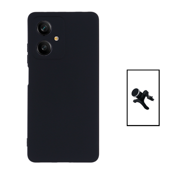 Kit Suporte Magnético Com Pernas + Capa Proteção Traseira Silicone para Xiaomi Redmi Note 12 - Preto