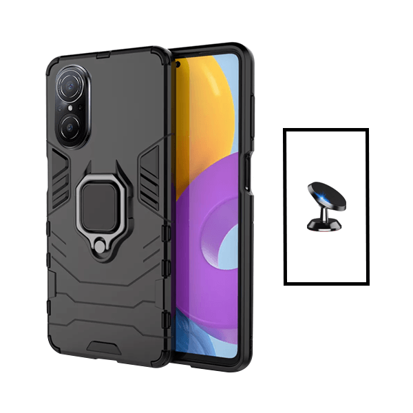 Kit Suporte Magnético + Capa de Proteção Militar Magnética para Huawei Nova 9 SE - Preto