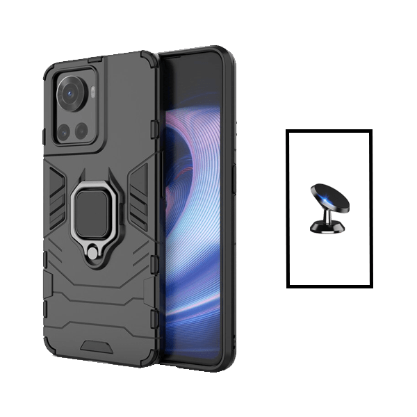 Kit Suporte Magnético + Capa de Proteção Militar Magnética para OnePlus 10R 150W - Preto