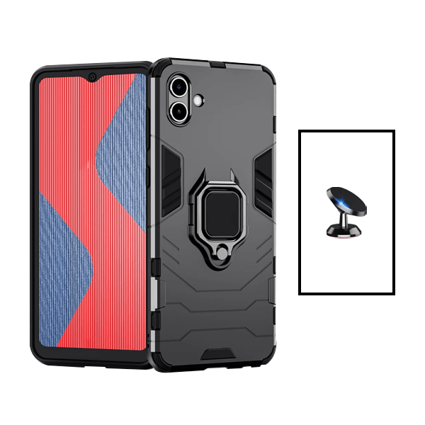 Kit Suporte Magnético + Capa de Proteção Militar Magnética para Samsung Galaxy M13 5G - Preto