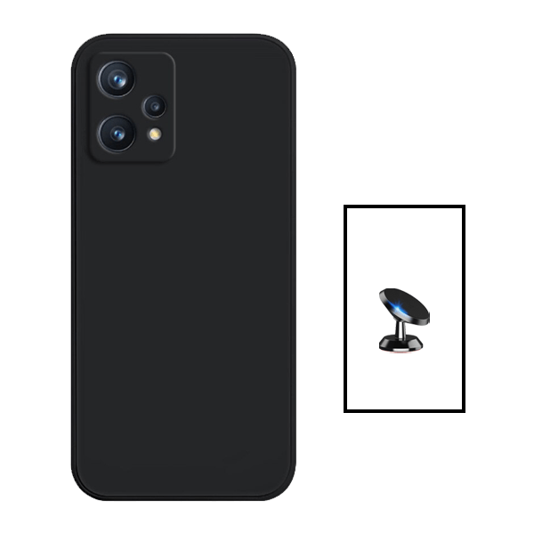 Kit Suporte Magnético + Capa Proteção Traseira Silicone para OnePlus Nord CE 2 Lite 5G - Preto