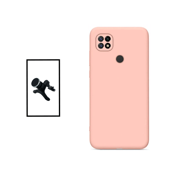 Kit Suporte Magnético Com Pernas + Capa Proteção Traseira Silicone para Xiaomi Redmi 10C - Rosa