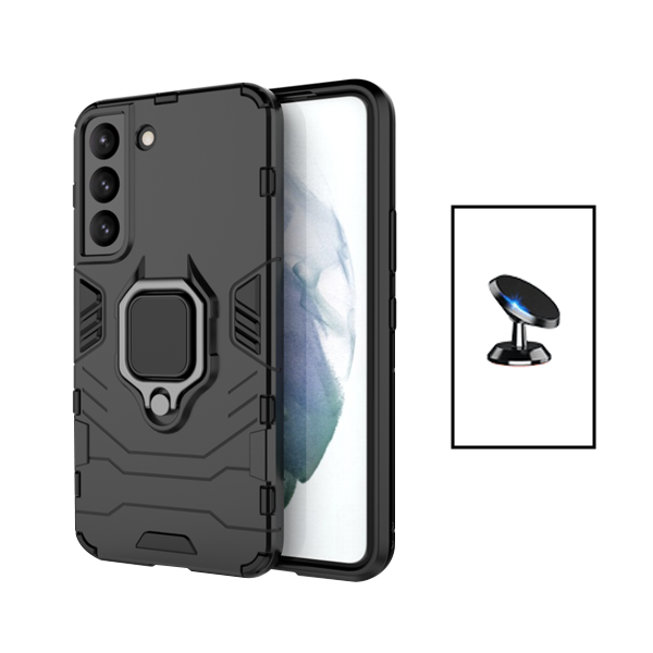 Kit Suporte Magnético Com Pernas + Capa de Proteção Militar Magnética para Samsung Galaxy S23 - Preto