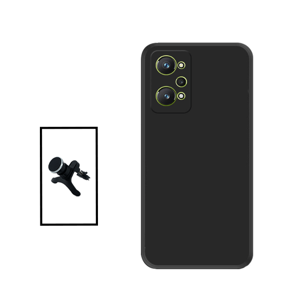 Kit Suporte Magnético Com Pernas + Capa Proteção Traseira Silicone para Realme GT Neo2 - Preto