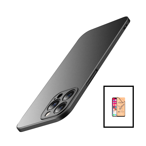 Kit Vidro Temperado Ceramica Full Cover + Capa Rígida e Fina para Apple iPhone 14 - Rosa