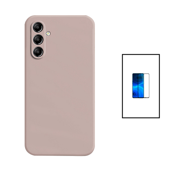 Kit Película de Vidro Temperado GorilasGlass + Capa Proteção Traseira Silicone para Samsung Galaxy A24 4G - Rosa