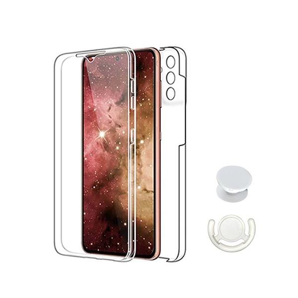 Kit Capa 360° Proteção Frente e Verso + 1 HandHolder + 1 Suporte HandHolder Branco GIFT4ME para Samsung Galaxy A55 5G - Transparente/Branco