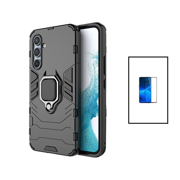 Kit Película de Vidro Temperado GorilasGlass + Capa de Proteção Militar Magnética para Samsung Galaxy A14 5G - Preto