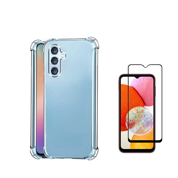 Kit Capa Traseira Super Proteção Transparente + Película de Vidro Temperado GorilasGlass Phonecare para Samsung A05s - Transparente