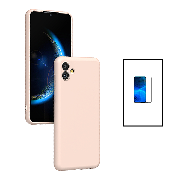 Kit Película de Vidro Temperado GorilasGlass + Capa Proteção Traseira Silicone para Nokia Galaxy A04e - Rosa