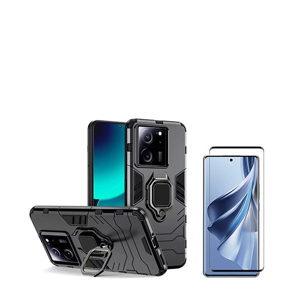 Kit Película de Vidro Temperado GorilasGlass + Capa de Proteção Militar Magnética GIFT4ME para Xiaomi 13T Pro - Preto
