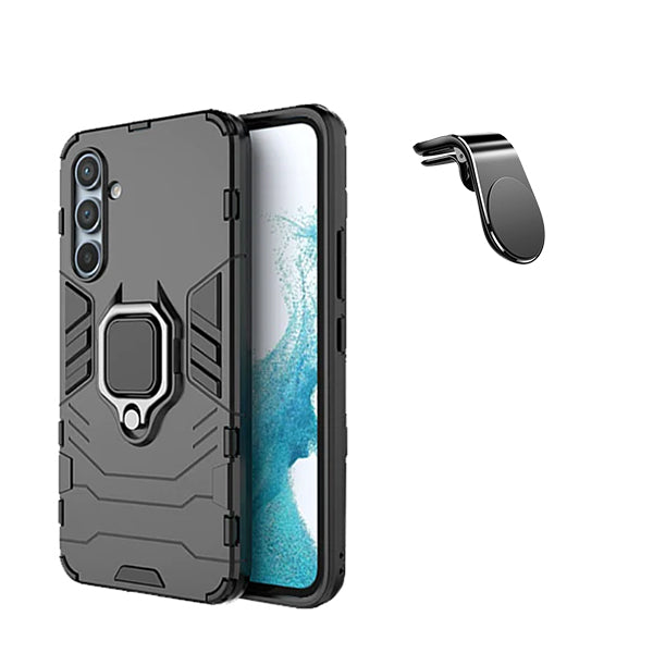 Kit Suporte de Carro Magnético L + Capa de Proteção Militar Magnética Phonecare para Samsung Galaxy S23 FE - Preto