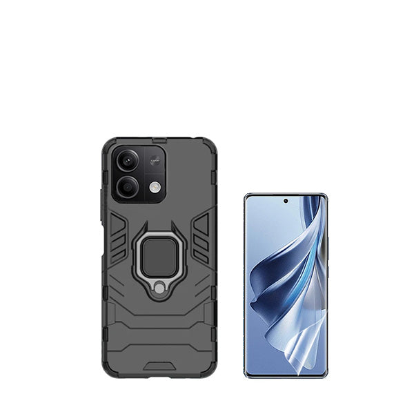 Kit Película Protectora de Hydrogel Frente + Capa de Proteção Militar Magnética GIFT4ME para Xiaomi Redmi Note 13 Pro - Preto