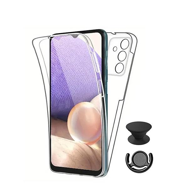 Kit Capa 360° Proteção Frente e Verso + 1 HandHolder + 1 Suporte HandHolder Preto GIFT4ME para Samsung Galaxy A25 5G - Transparente/Preto